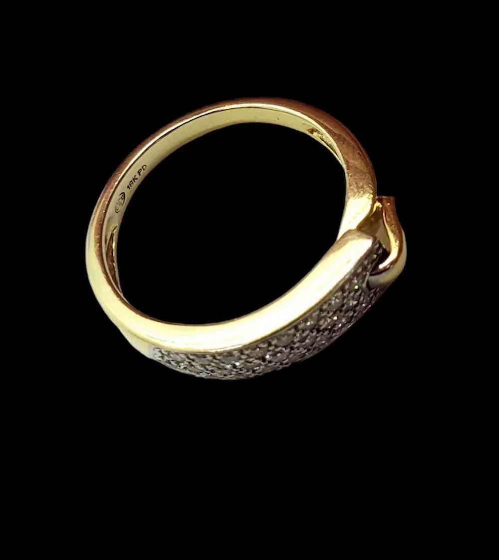 Vintage 18k Yellow Gold Diamond Ring Designer Guy… - image 6