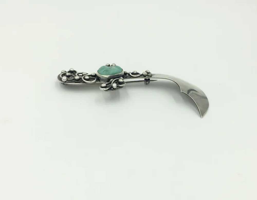 Turquoise Sterling Silver Arabian Scimitar Sword … - image 3