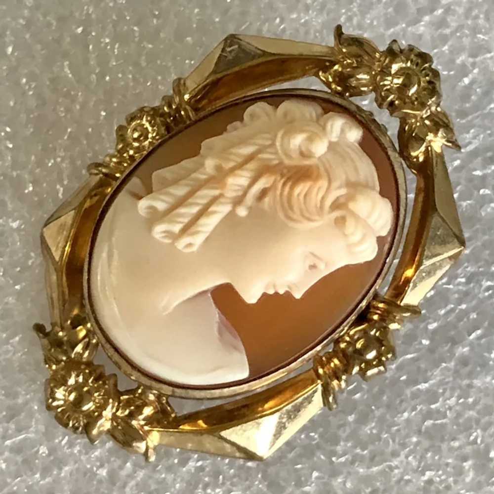 Antique Victorian Gold Filled Real Shell Cameo Pi… - image 4