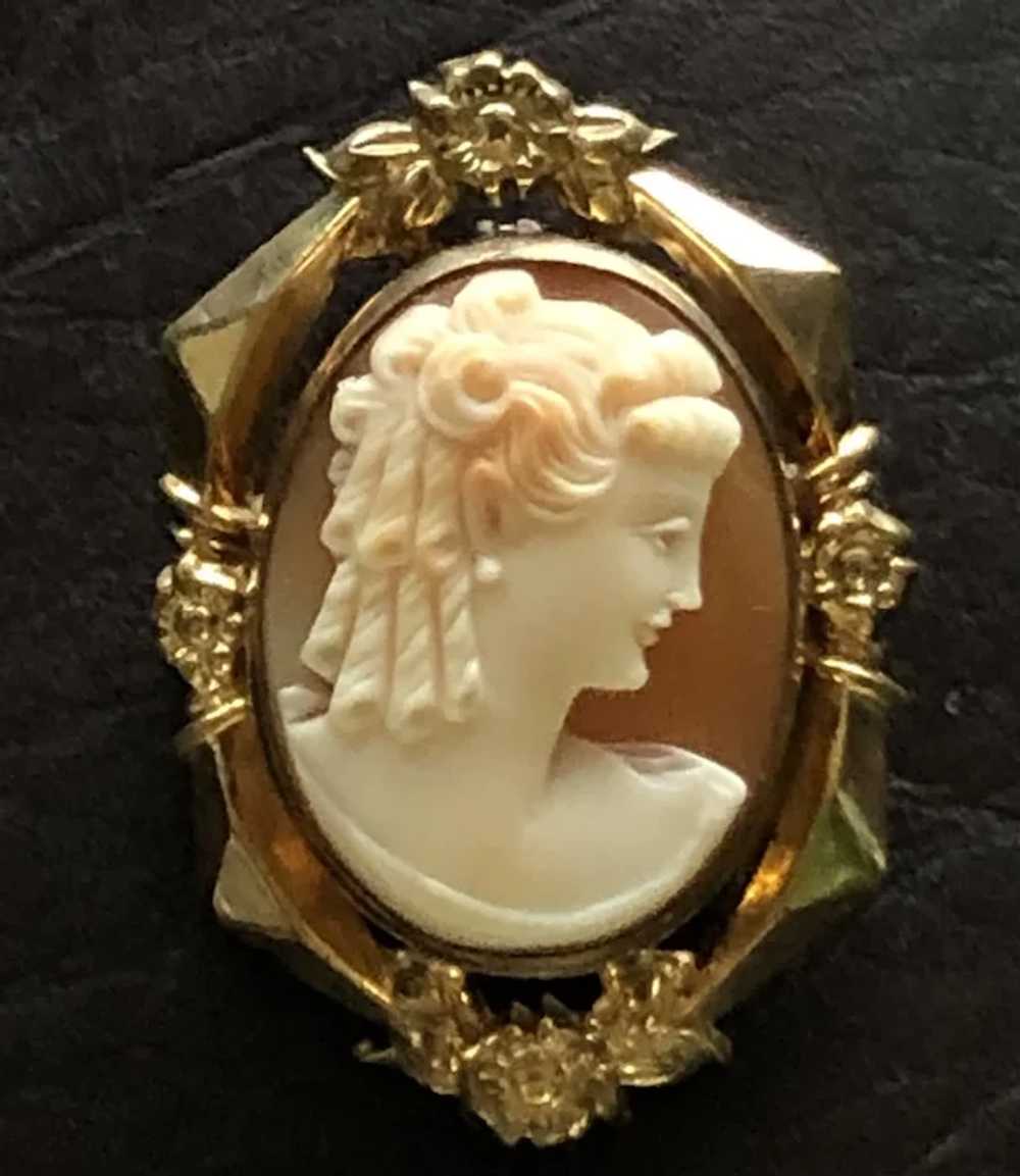 Antique Victorian Gold Filled Real Shell Cameo Pi… - image 6