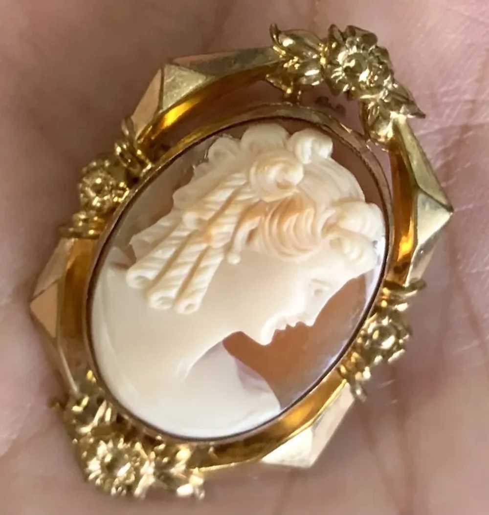 Antique Victorian Gold Filled Real Shell Cameo Pi… - image 7