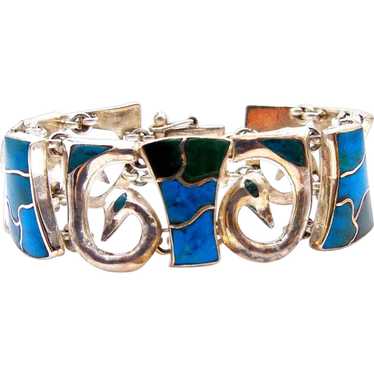 Silver 950 Turquoise Wide Bracelet - image 1