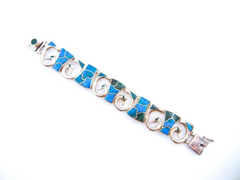 Silver 950 Turquoise Wide Bracelet - image 3