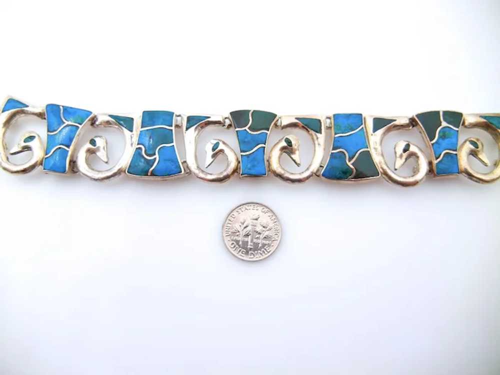 Silver 950 Turquoise Wide Bracelet - image 5