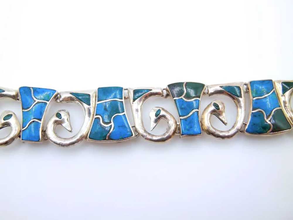 Silver 950 Turquoise Wide Bracelet - image 7