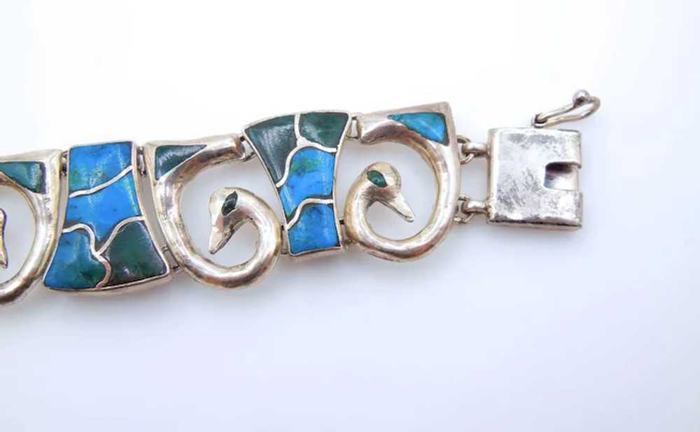 Silver 950 Turquoise Wide Bracelet - image 8