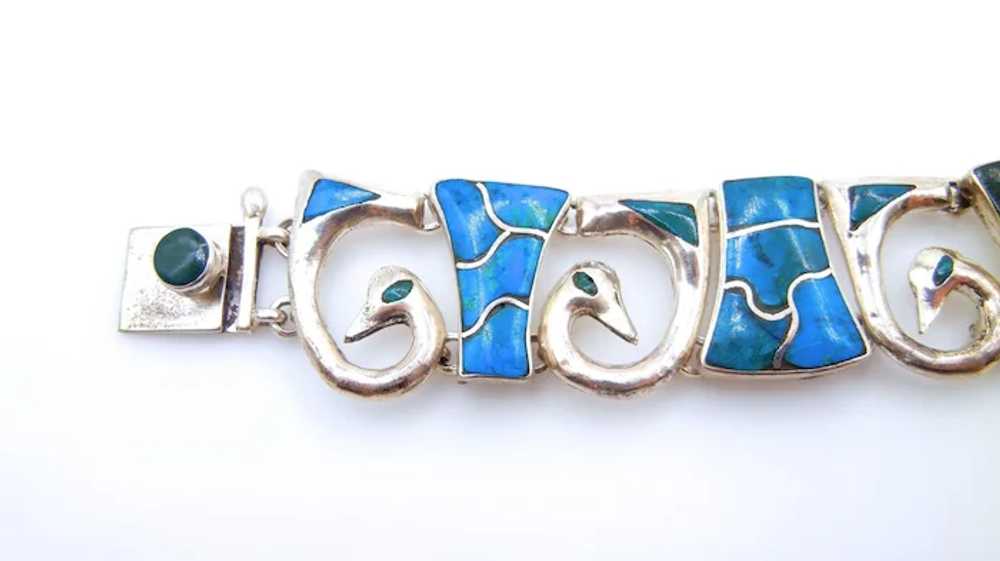 Silver 950 Turquoise Wide Bracelet - image 9