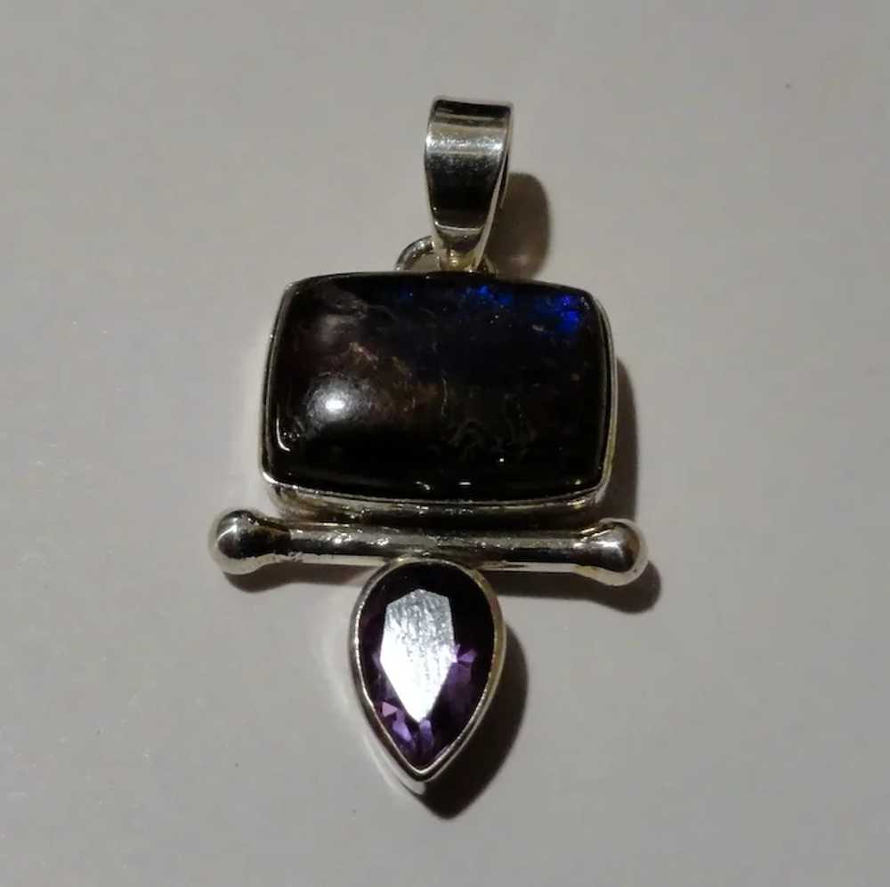 JFTS Amethyst, Citrine, Blue Sapphire Necklace W/… - image 11