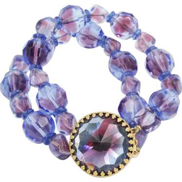 Bracelet Signed Hattie Carnegie Peacock Rivoli Be… - image 1