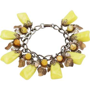 Bracelet Bead Leaf Charm Style Lemon Yellow - image 1