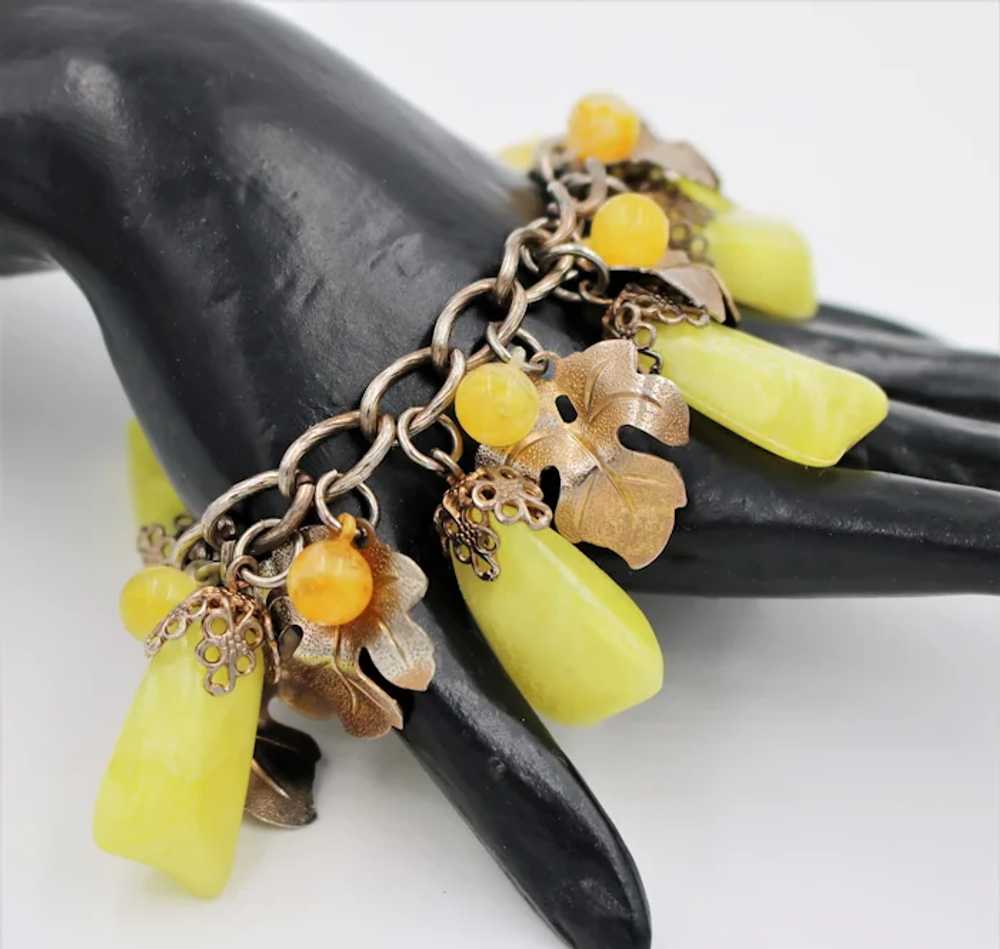 Bracelet Bead Leaf Charm Style Lemon Yellow - image 2