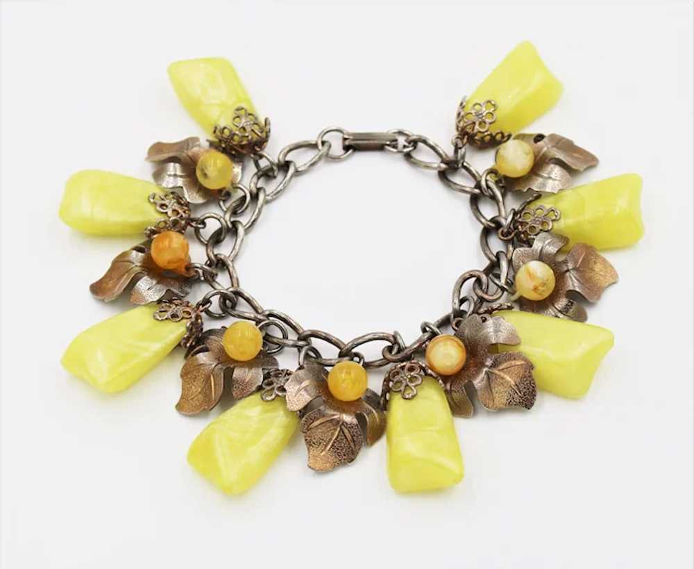 Bracelet Bead Leaf Charm Style Lemon Yellow - image 3