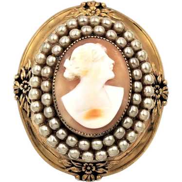 Brooch Pin Signed Coro Authentic Cameo Rare Early… - image 1