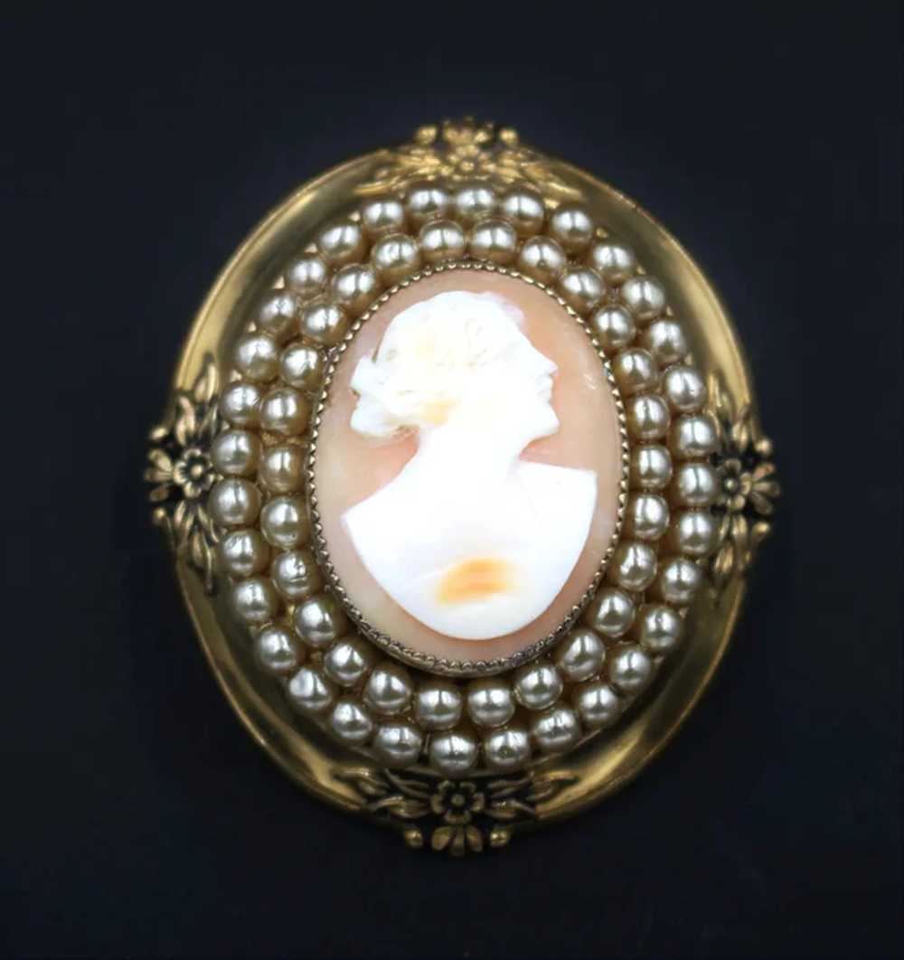 Brooch Pin Signed Coro Authentic Cameo Rare Early… - image 3