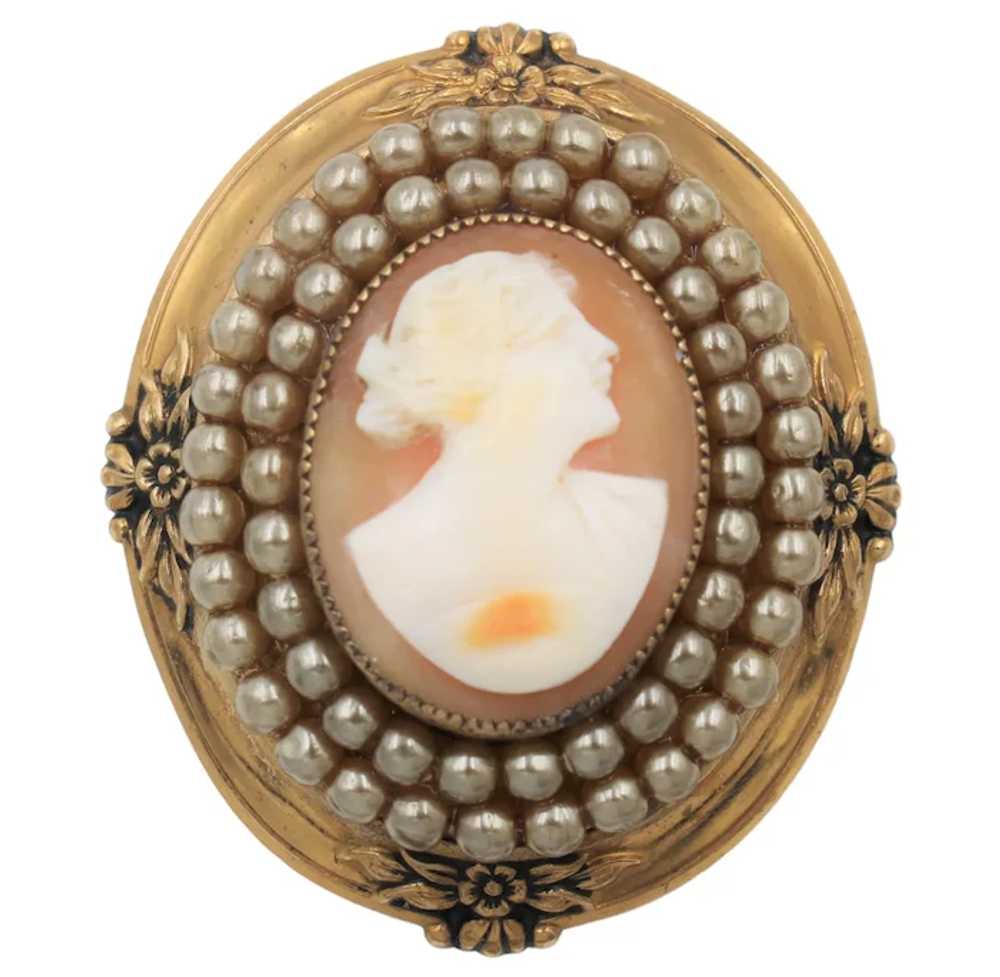 Brooch Pin Signed Coro Authentic Cameo Rare Early… - image 4