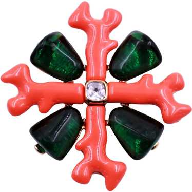 Brooch Pin KJL Kenneth Jay Lane Coral Collection … - image 1