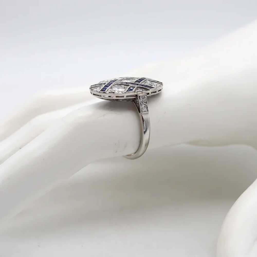 Art Deco 1930 Geometric Ring In Platinum With 2.3… - image 5