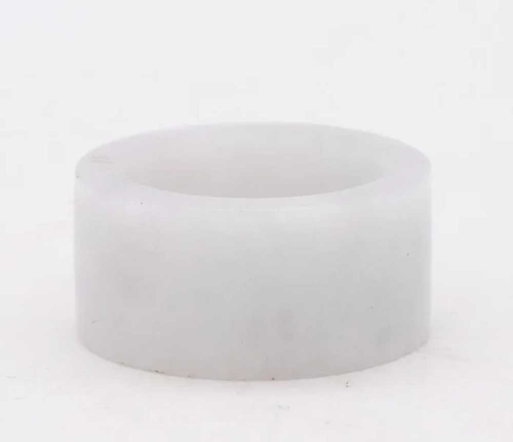 Ring band carved from natural bluish-white jade j… - image 6