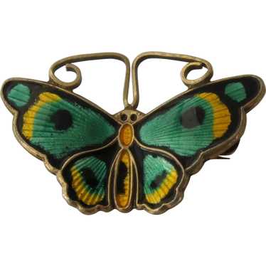 David Andersen Butterfly Pin Guilloche Enamel Ste… - image 1