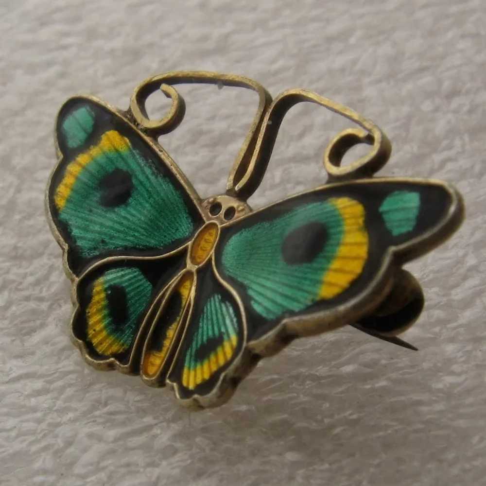 David Andersen Butterfly Pin Guilloche Enamel Ste… - image 2
