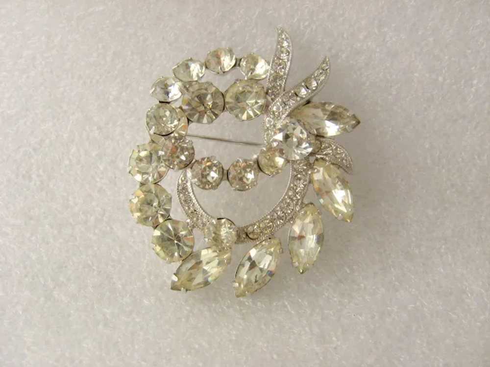 Eisenberg Ice Clear Crystals Pin & Clip Earrings … - image 3