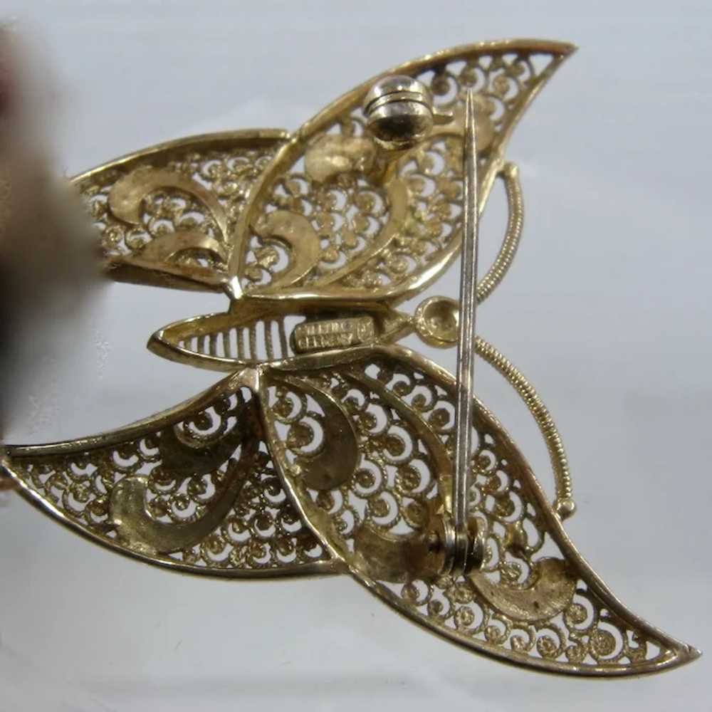 1950s Germany Sterling Gold Wash Marcasite Filigr… - image 9