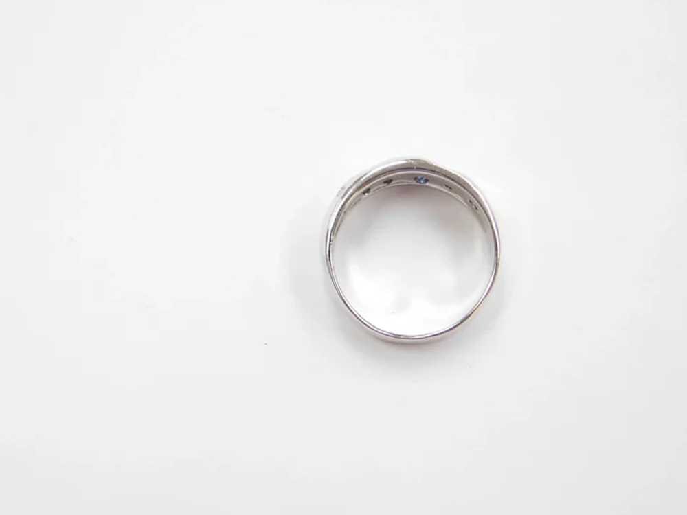 .15 ctw Natural Sapphire and Diamond Ring 14k Whi… - image 3