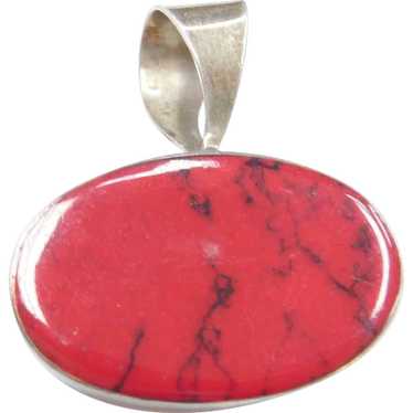 Sterling Silver Big Red Jasper Pendant