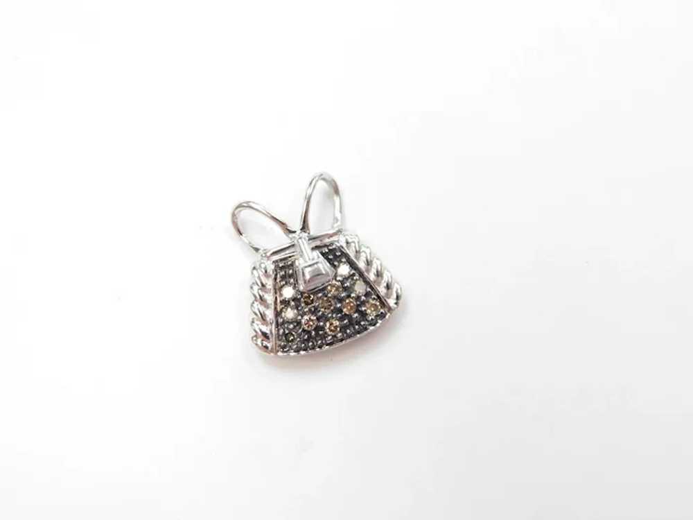 Chocolate Diamond .24 ctw Handbag / Purse Slide P… - image 3