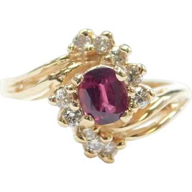 Ruby and Diamond .70 ctw Bypass Ring 14k Gold
