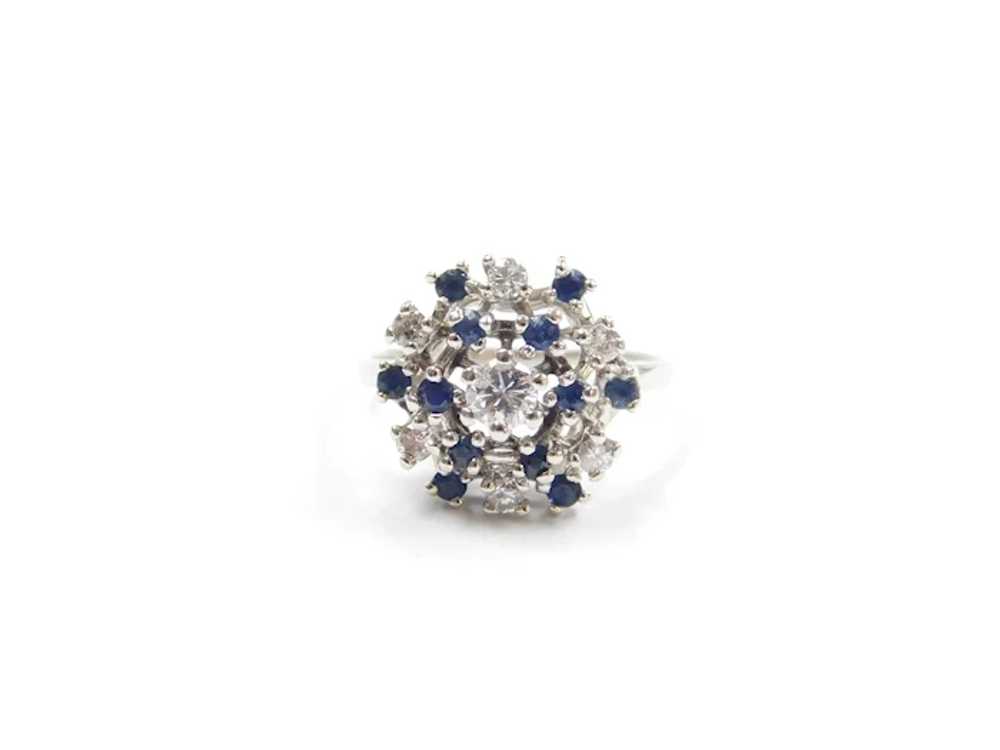Vintage Sapphire and Diamond .77 ctw Double Halo … - image 4