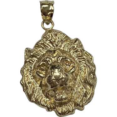 LION King of The Jungle Pendant 14K Yellow Gold