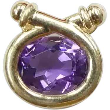 Vibrant 2.45 ct Amethyst Pendant 14K Yellow Gold