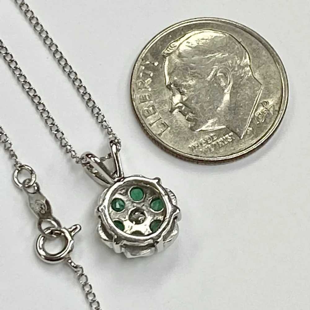 Natural Emerald & Diamond .42 ctw Pendant / Neckl… - image 3