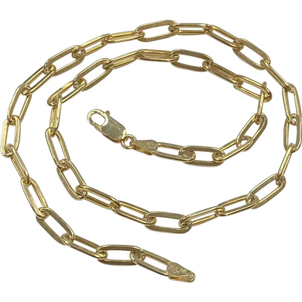 Chunky Paperclip Link Chain Necklace Gold on Ster… - image 1