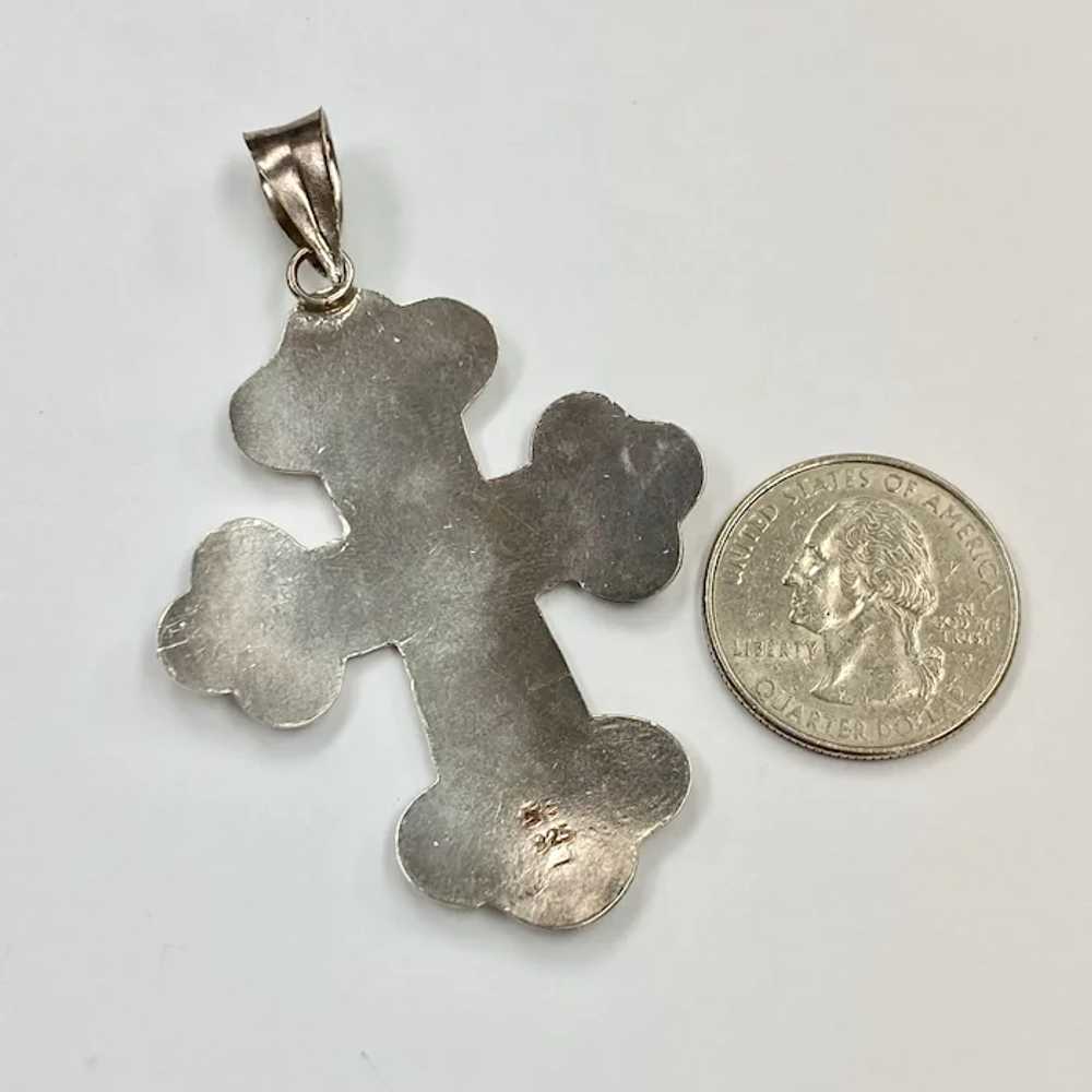 Big South-West Vintage Cross Pendant Sterling Sil… - image 2