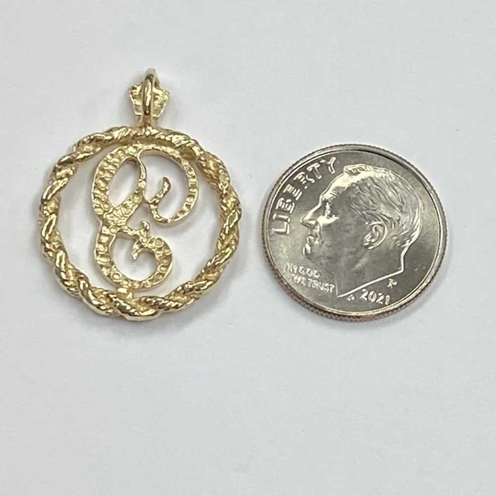 Monogram Letter P Vintage Pendant 14K Gold - image 2