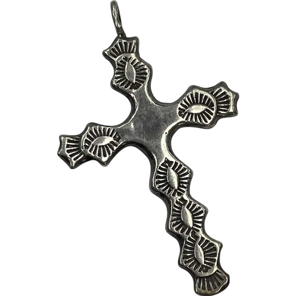 Navajo Cross Pendant Sterling Silver, Native Amer… - image 1