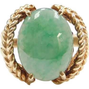 5.80 Carat Jade Ring 14k Gold