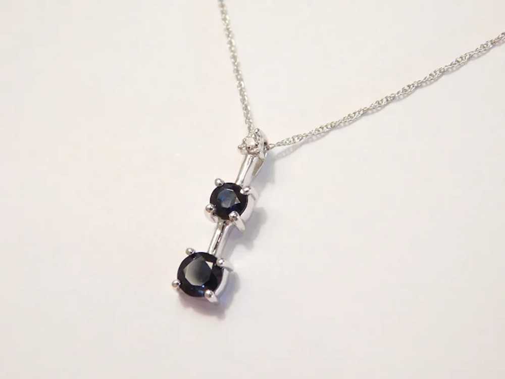 Natural Sapphire and Diamond .97 ctw Necklace 14k… - image 2