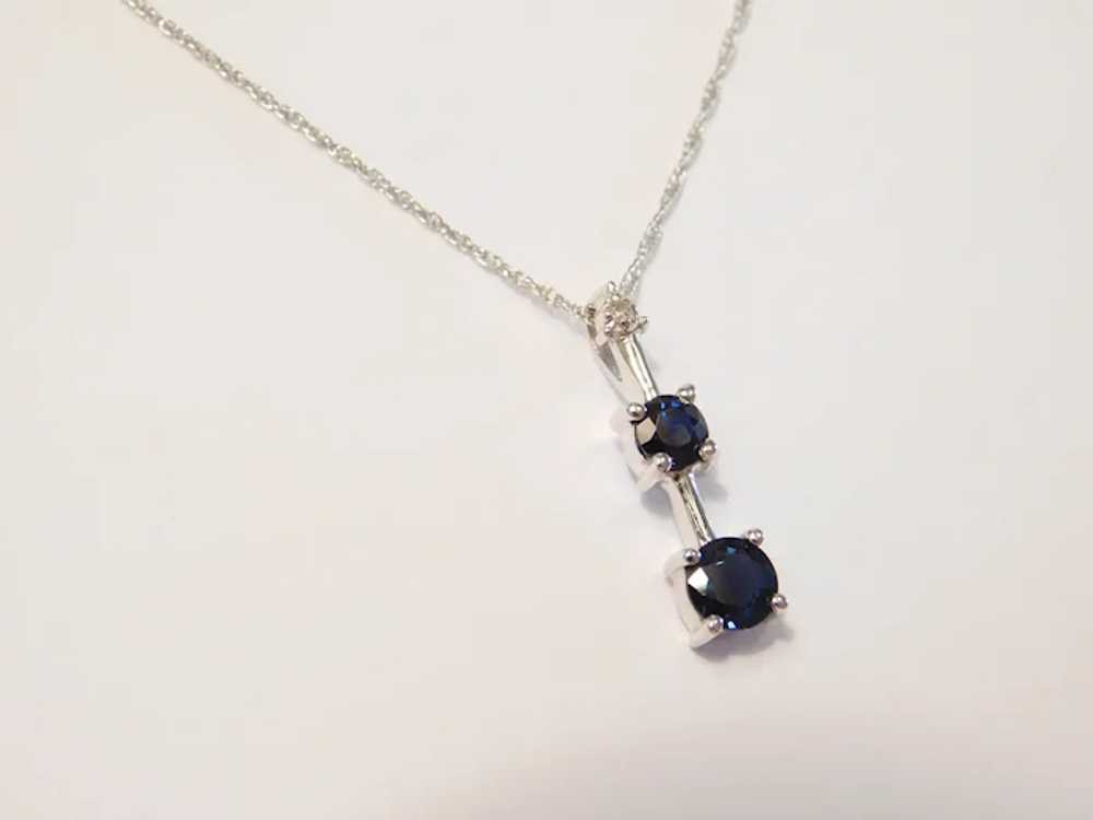 Natural Sapphire and Diamond .97 ctw Necklace 14k… - image 3