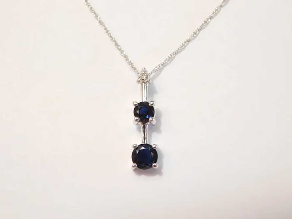 Natural Sapphire and Diamond .97 ctw Necklace 14k… - image 4