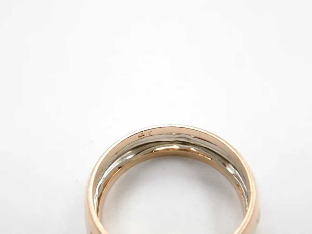 Retro Band Ring 14k Rose and White Gold Two-Tone - image 5