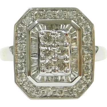 Diamond .92 ctw Rectangular Halo Step Fashion Ring