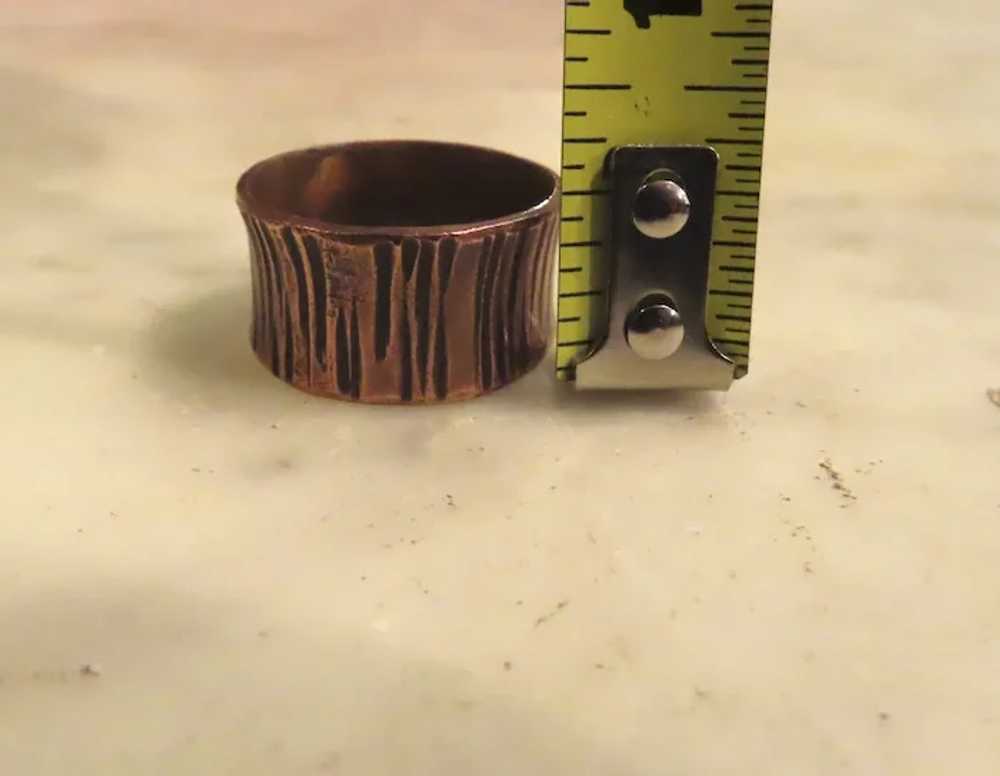 Vintage Copper Brutalist Hand Made Ring - image 4