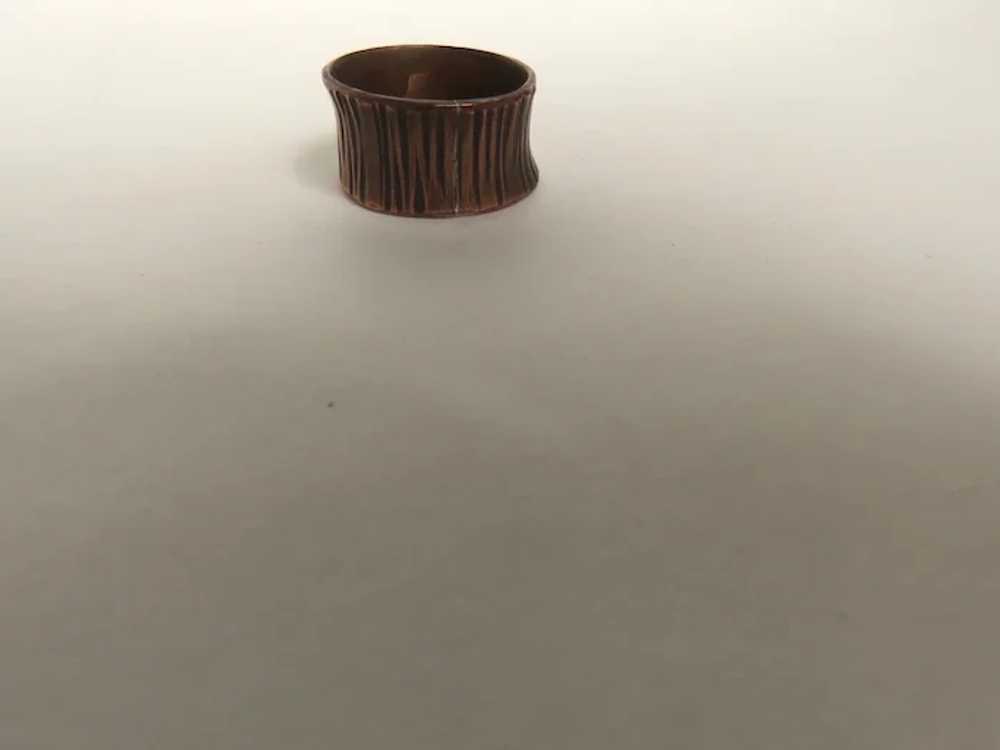 Vintage Copper Brutalist Hand Made Ring - image 5
