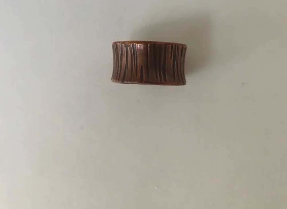 Vintage Copper Brutalist Hand Made Ring - image 6