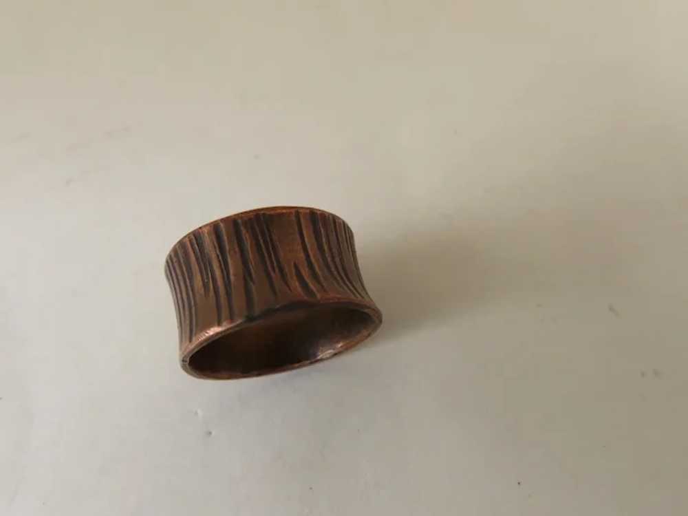 Vintage Copper Brutalist Hand Made Ring - image 7