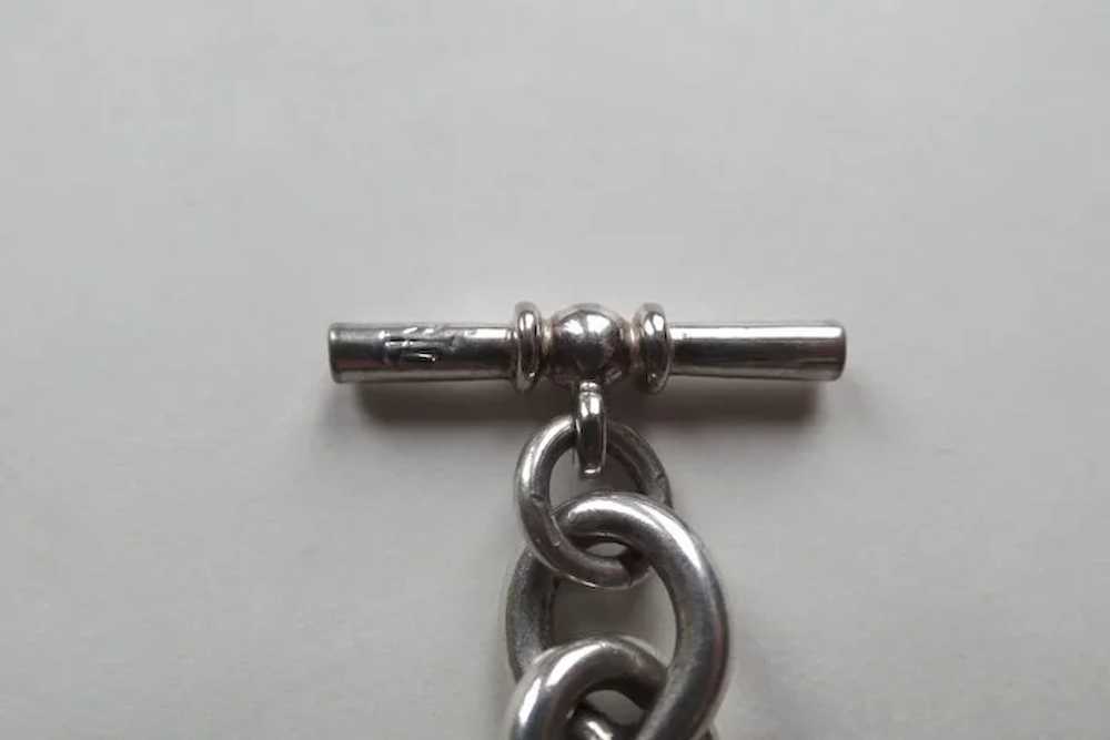 Vintage Silver Plated Chunky Link Choker Toggle R… - image 3