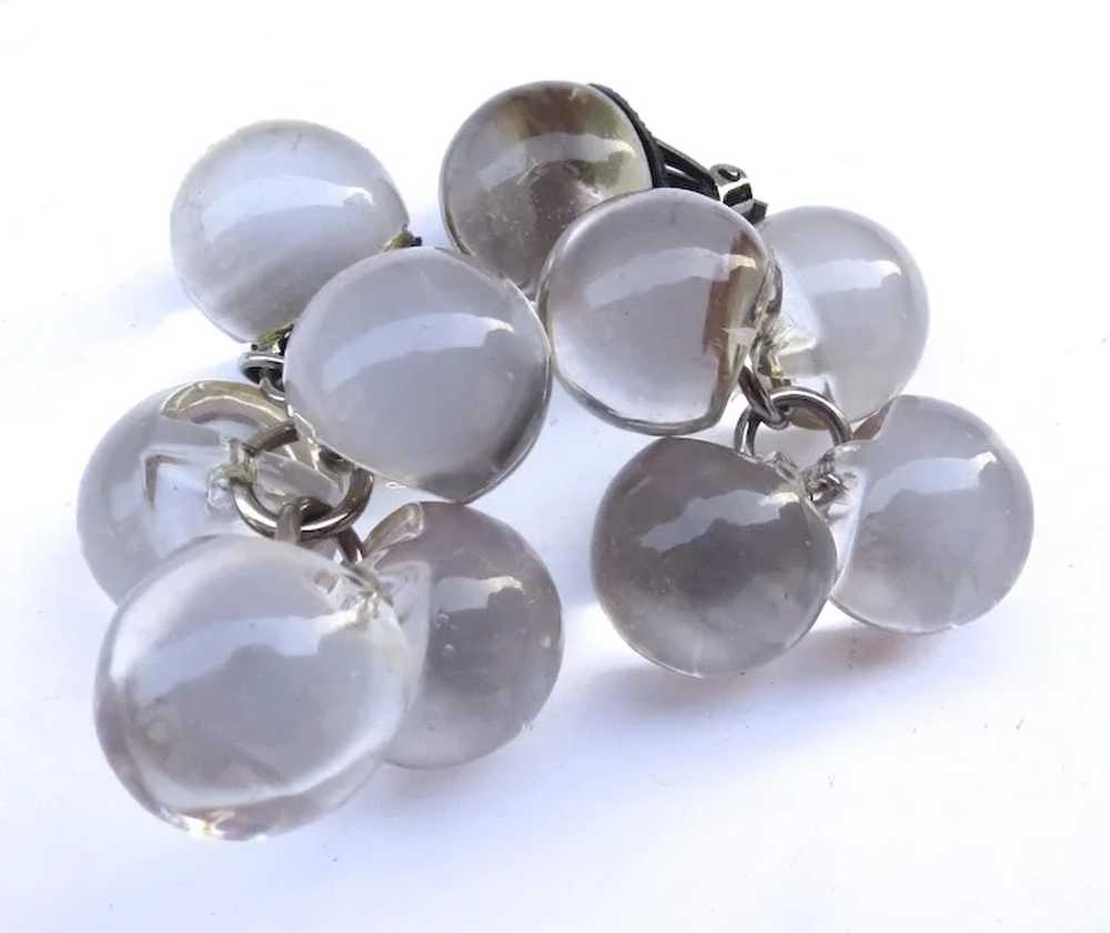 Vintage 60's Cluster Dangle Lucite Bauble Earrings - image 3